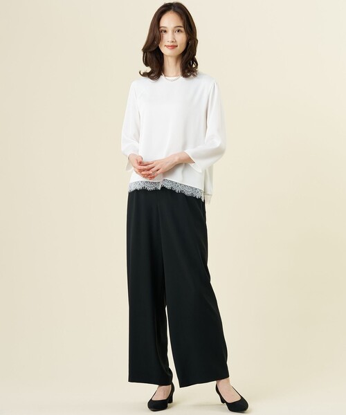 J.PRESS(ジェイプレス)の「【セットアップ対応・人気素材】Light ジョーゼット イージー パンツ(その他パンツ・レディース・ネイビー系/ブラック系/ダークブラウン系・T17/T15/T13)」の11枚目の写真