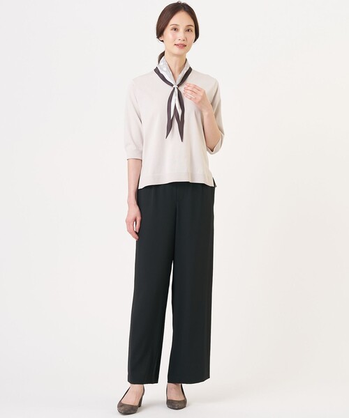 J.PRESS(ジェイプレス)の「【セットアップ対応・人気素材】Light ジョーゼット イージー パンツ(その他パンツ・レディース・ネイビー系/ブラック系/ダークブラウン系・T17/T15/T13)」の13枚目の写真