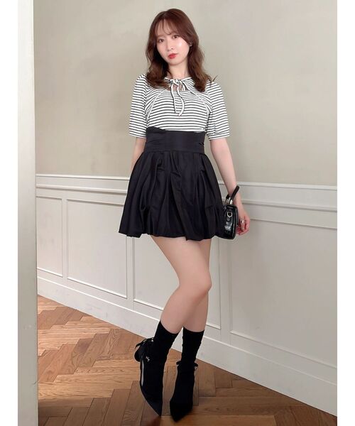 dazzlin(ダズリン)の「バルーンミニスカート(スカート・レディース・オフホワイト/ブラック・MEDIUM/SMALL)」の21枚目の写真