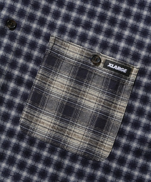 XLARGE(エクストララージ)の「PLAID PANEL L/S SHIRT(シャツ/ブラウス・メンズ・ネイビー/ブラウン・S/M/L/XL)」の14枚目の写真