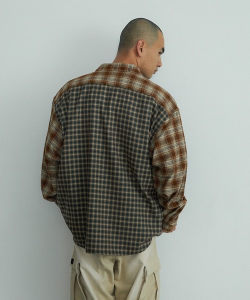XLARGE(エクストララージ)の「PLAID PANEL L/S SHIRT(シャツ/ブラウス・メンズ・ネイビー/ブラウン・S/M/L/XL)」の11枚目の写真