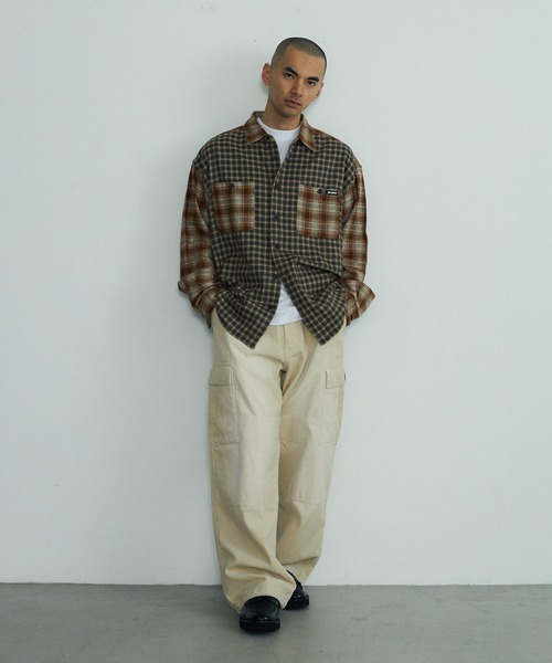 XLARGE(エクストララージ)の「PLAID PANEL L/S SHIRT(シャツ/ブラウス・メンズ・ネイビー/ブラウン・S/M/L/XL)」の10枚目の写真