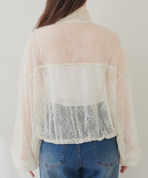 natural couture(ナチュラルクチュール)の「スタンドショートブルゾン(ブルゾン・レディース・アイボリー/グレー/ブルー/ブラック・FREE)」の12枚目の写真