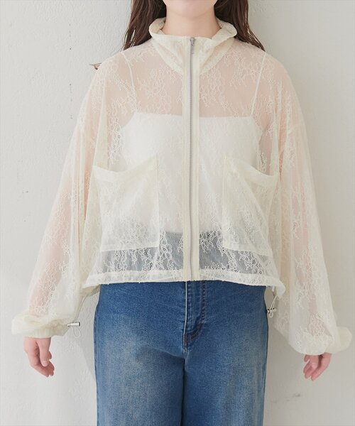natural couture(ナチュラルクチュール)の「スタンドショートブルゾン(ブルゾン・レディース・アイボリー/グレー/ブルー/ブラック・FREE)」の13枚目の写真