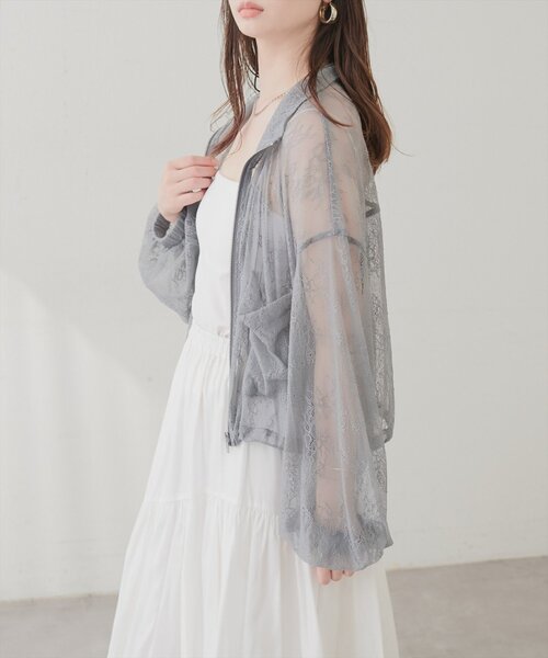 natural couture(ナチュラルクチュール)の「スタンドショートブルゾン(ブルゾン・レディース・アイボリー/グレー/ブルー/ブラック・FREE)」の22枚目の写真