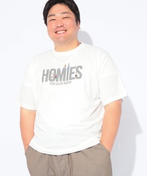 Tシャツ 半袖 メンズ 大きいサイズ 人物刺繍×ロゴプリント クルーネック カットソー B&T CLUB (ビーアンドティークラブ)