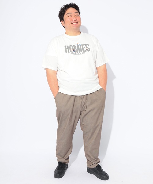 B&T CLUB(ビーティークラブ)の「Tシャツ 半袖 メンズ 大きいサイズ 人物刺繍×ロゴプリント クルーネック カットソー B&T CLUB (ビーアンドティークラブ)(Tシャツ/カットソー・メンズ・ホワイト・X4(8L~9L)/X3(6L~7L)/X2(4L~5L)/X1(3L~4L))」の3枚目の写真