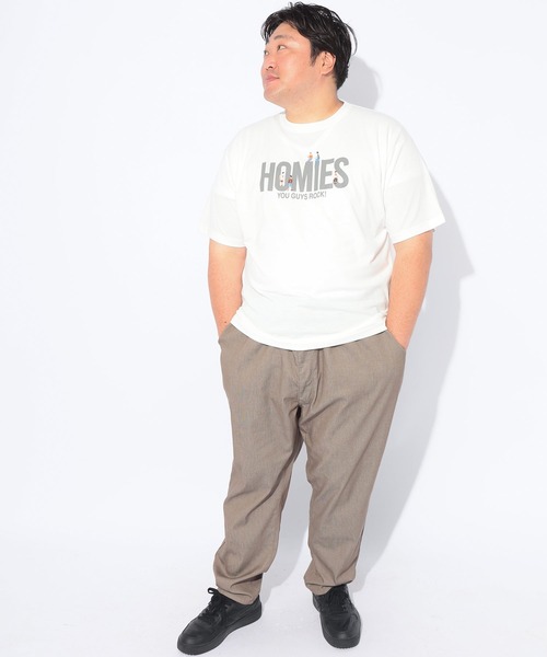 B&T CLUB(ビーティークラブ)の「Tシャツ 半袖 メンズ 大きいサイズ 人物刺繍×ロゴプリント クルーネック カットソー B&T CLUB (ビーアンドティークラブ)(Tシャツ/カットソー・メンズ・ホワイト・X4(8L~9L)/X3(6L~7L)/X2(4L~5L)/X1(3L~4L))」の5枚目の写真
