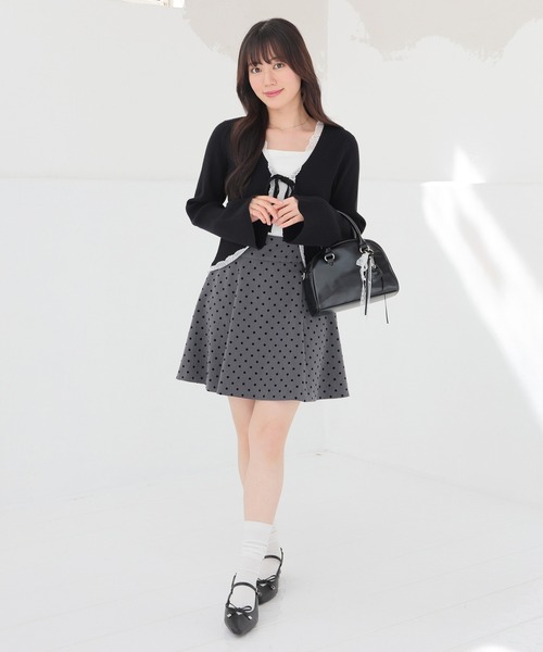 Honeys（ハニーズ）の「裏地パンツ付ミニフレアスカート（スカート・レディース・ブラウン/ヘザーチャコール/ブラック・S/M/L）」の7枚目の写真