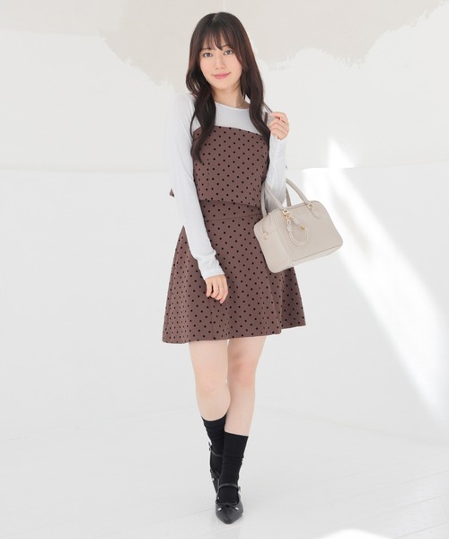 Honeys（ハニーズ）の「裏地パンツ付ミニフレアスカート（スカート・レディース・ブラウン/ヘザーチャコール/ブラック・S/M/L）」の13枚目の写真