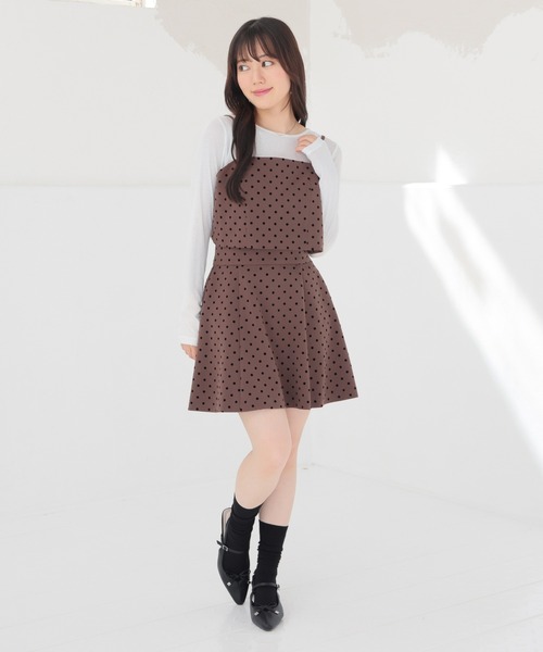 Honeys（ハニーズ）の「裏地パンツ付ミニフレアスカート（スカート・レディース・ブラウン/ヘザーチャコール/ブラック・S/M/L）」の14枚目の写真