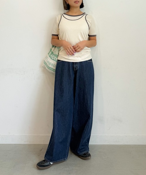 PICHI(ピイチ)の「ストレートワイドデニム(デニムパンツ・レディース・ブルー・L/M/S)」の12枚目の写真