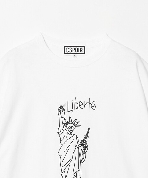 ESPOIR(エスポワール)の「<ESPOIR>Statue of Liberty Tシャツ(Tシャツ/カットソー・メンズ・ブラック/ホワイト・XL/L/M)」の4枚目の写真