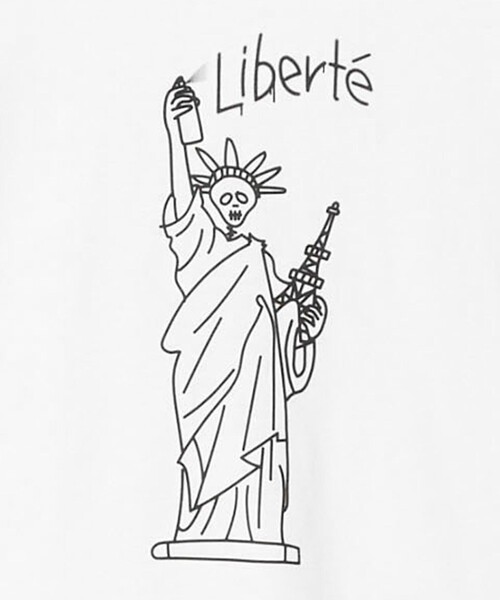 ESPOIR(エスポワール)の「<ESPOIR>Statue of Liberty Tシャツ(Tシャツ/カットソー・メンズ・ブラック/ホワイト・XL/L/M)」の5枚目の写真