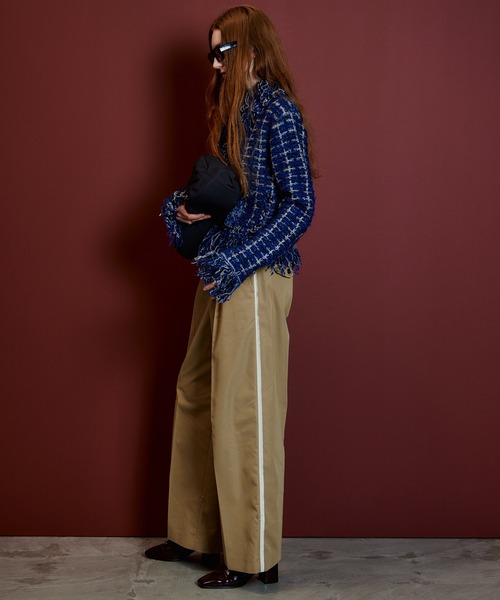 MAISON SPECIAL（メゾンスペシャル）の「【2026Autumn PRE-ORDER】Fringe Tweed Knit Cardigan/フリンジツイードニットカーディガン（カーディガン/ボレロ・レディース・ホワイト/ブルー/マルチ・FREE）」の5枚目の写真