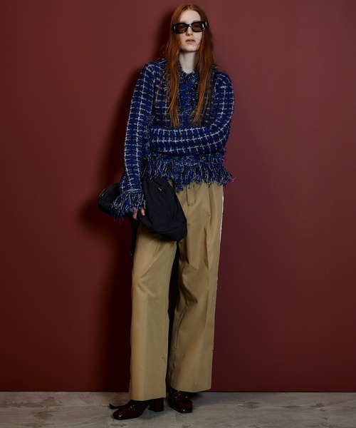 MAISON SPECIAL（メゾンスペシャル）の「【2026Autumn PRE-ORDER】Fringe Tweed Knit Cardigan/フリンジツイードニットカーディガン（カーディガン/ボレロ・レディース・ホワイト/ブルー/マルチ・FREE）」の6枚目の写真