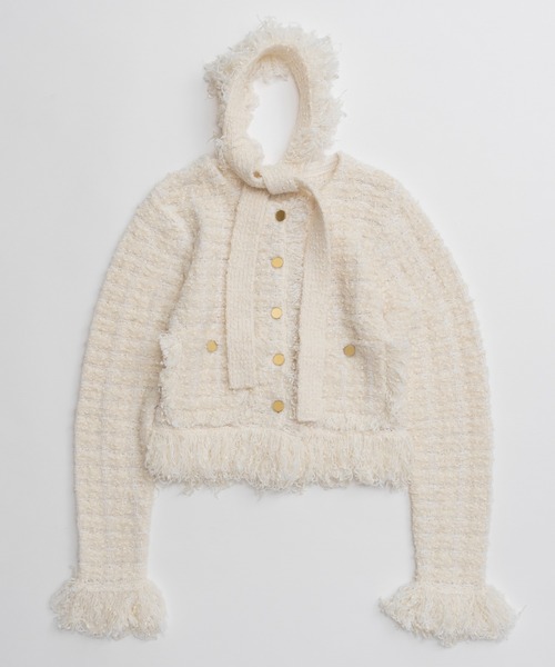 MAISON SPECIAL（メゾンスペシャル）の「【2026Autumn PRE-ORDER】Fringe Tweed Knit Cardigan/フリンジツイードニットカーディガン（カーディガン/ボレロ・レディース・ホワイト/ブルー/マルチ・FREE）」の17枚目の写真