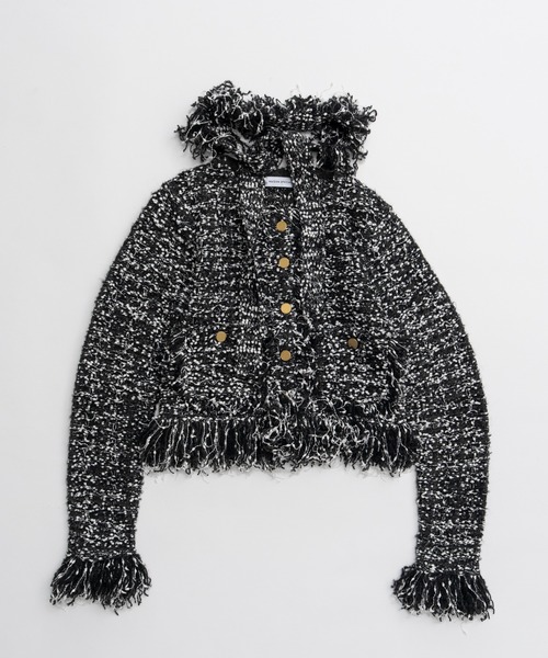 MAISON SPECIAL（メゾンスペシャル）の「【2026Autumn PRE-ORDER】Fringe Tweed Knit Cardigan/フリンジツイードニットカーディガン（カーディガン/ボレロ・レディース・ホワイト/ブルー/マルチ・FREE）」の19枚目の写真