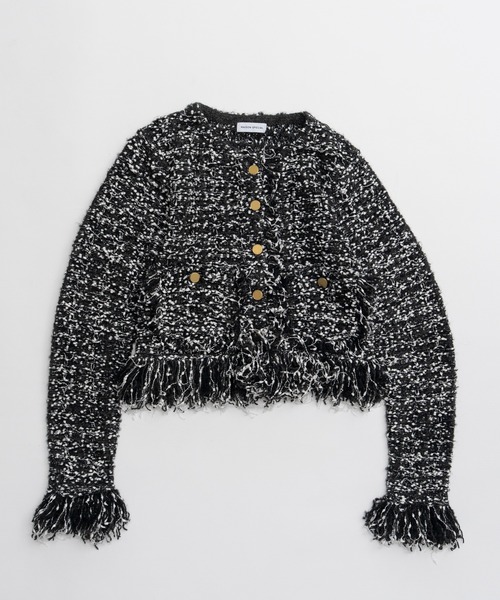 MAISON SPECIAL（メゾンスペシャル）の「【2026Autumn PRE-ORDER】Fringe Tweed Knit Cardigan/フリンジツイードニットカーディガン（カーディガン/ボレロ・レディース・ホワイト/ブルー/マルチ・FREE）」の20枚目の写真
