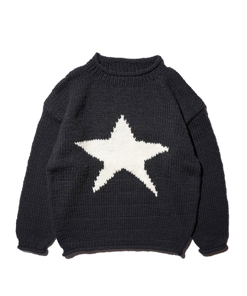 THRIFTY LOOK(スリフティールック)の「THRIFTY LOOK / スリフティールック HAND KNIT ROLLNECK SWEATER ハンドニット ロールネックセーター(ニット/セーター・メンズ・ネイビー/ブラック系/ホワイト/ブラック・ONE SIZE)」の3枚目の写真
