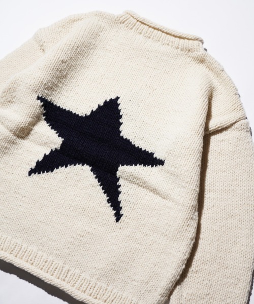THRIFTY LOOK(スリフティールック)の「THRIFTY LOOK / スリフティールック HAND KNIT ROLLNECK SWEATER ハンドニット ロールネックセーター(ニット/セーター・メンズ・ネイビー/ブラック系/ホワイト/ブラック・ONE SIZE)」の11枚目の写真