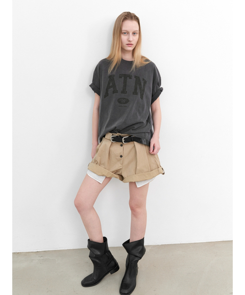 ATELIER NAIN(アトリエナイン)の「ATN PIGMENT BOXY TEE (T-7236)(Tシャツ/カットソー・レディース・ブラウン/チャコール・FREE)」の3枚目の写真