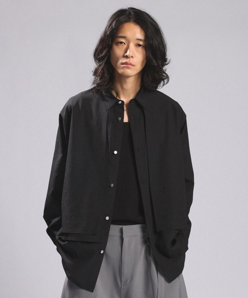 RAGEBLUE(レイジブルー)の「<接触冷感/イージーケア>COOL FEELING SHEER FLAPS LAYERED SHIRT/シアーフラシレイヤードシャツ(シャツ/ブラウス・メンズ・ホワイト/ブラック/カーキ/オレンジ・MEDIUM/LARGE)」の17枚目の写真
