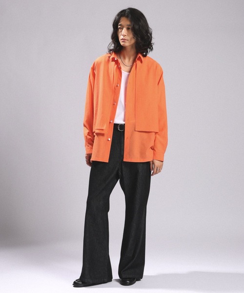 RAGEBLUE(レイジブルー)の「<接触冷感/イージーケア>COOL FEELING SHEER FLAPS LAYERED SHIRT/シアーフラシレイヤードシャツ(シャツ/ブラウス・メンズ・ホワイト/ブラック/カーキ/オレンジ・MEDIUM/LARGE)」の20枚目の写真