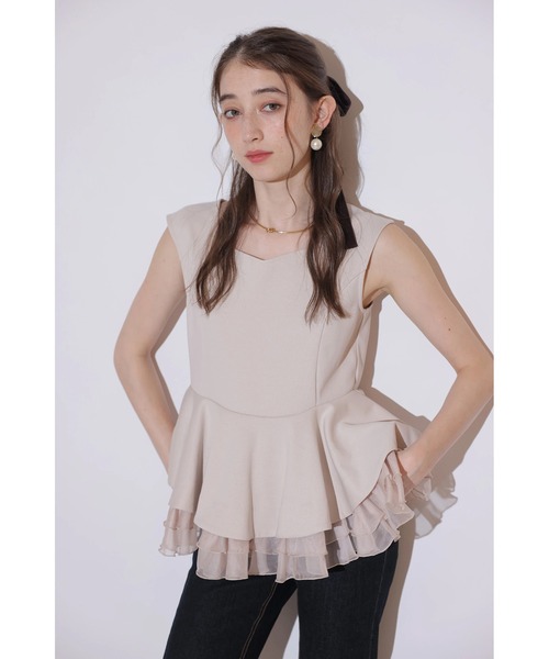 Rirandture(リランドチュール)の「ティアードラッフルペプラムカットソー(Tシャツ/カットソー・レディース・ピンクベージュ/ブラック・2)」の17枚目の写真