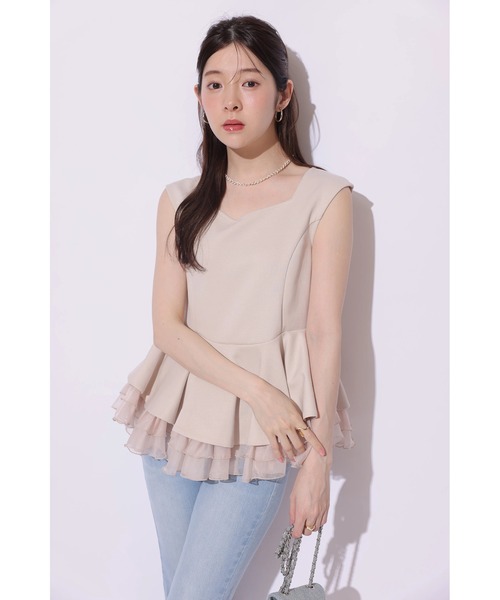 Rirandture(リランドチュール)の「ティアードラッフルペプラムカットソー(Tシャツ/カットソー・レディース・ピンクベージュ/ブラック・2)」の14枚目の写真