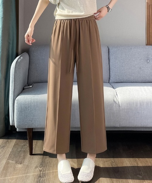AMAJI(アマジ)の「ハイウエスト ルーズ ストレートパンツ(その他パンツ・レディース・ブラウン/ベージュ/ブラック/ライトピンク/ホワイト・X-LARGE/LARGE/MEDIUM/SMALL)」の3枚目の写真