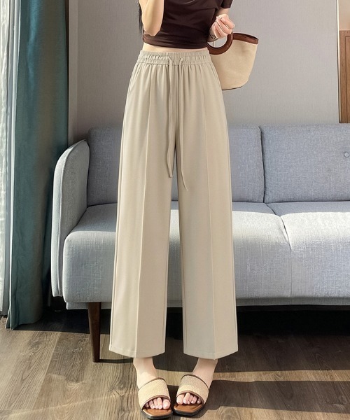 AMAJI(アマジ)の「ハイウエスト ルーズ ストレートパンツ(その他パンツ・レディース・ブラウン/ベージュ/ブラック/ライトピンク/ホワイト・X-LARGE/LARGE/MEDIUM/SMALL)」の6枚目の写真