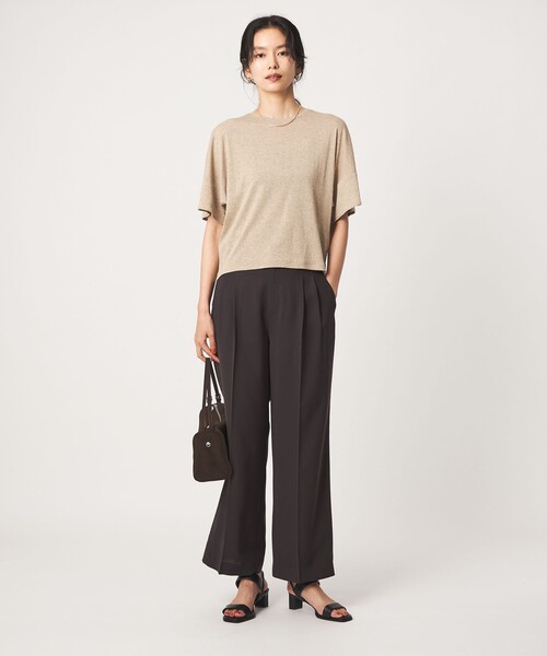 green label relaxing(グリーンレーベルリラクシング)の「シャイニーラメ ショートスリーブ カットソー(Tシャツ/カットソー・レディース・ベージュ/ダークグレー/ライトグレー・FREE)」の11枚目の写真