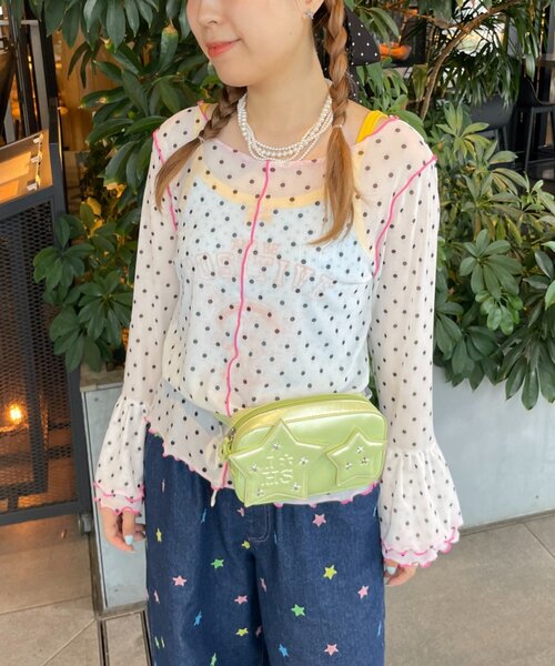 HELLO.SANFRANCISCO（ハローサンフランシスコ）の「【HELLO.SANFRANCISCO】シアードットフリルTEE（Tシャツ/カットソー・レディース・ブルー/オレンジ/ホワイト・ONE SIZE）」の2枚目の写真