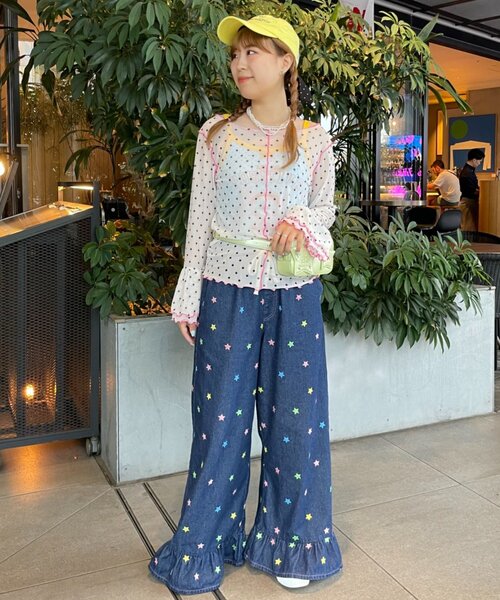 HELLO.SANFRANCISCO（ハローサンフランシスコ）の「【HELLO.SANFRANCISCO】シアードットフリルTEE（Tシャツ/カットソー・レディース・ブルー/オレンジ/ホワイト・ONE SIZE）」の9枚目の写真