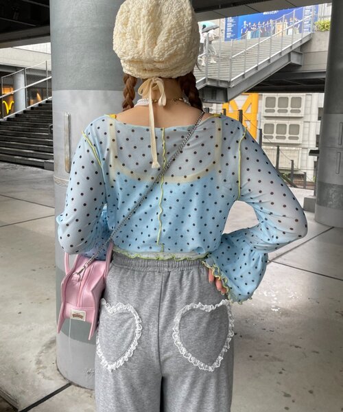 HELLO.SANFRANCISCO（ハローサンフランシスコ）の「【HELLO.SANFRANCISCO】シアードットフリルTEE（Tシャツ/カットソー・レディース・ブルー/オレンジ/ホワイト・ONE SIZE）」の12枚目の写真