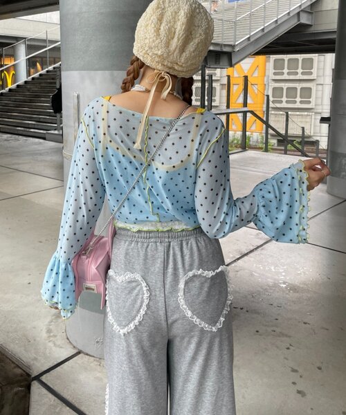 HELLO.SANFRANCISCO（ハローサンフランシスコ）の「【HELLO.SANFRANCISCO】シアードットフリルTEE（Tシャツ/カットソー・レディース・ブルー/オレンジ/ホワイト・ONE SIZE）」の13枚目の写真