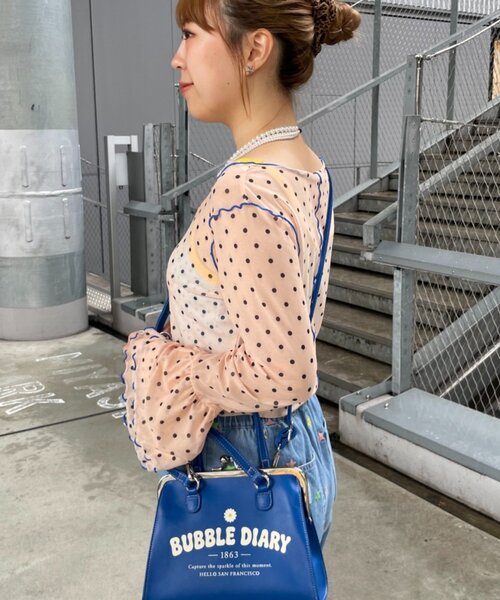 HELLO.SANFRANCISCO（ハローサンフランシスコ）の「【HELLO.SANFRANCISCO】シアードットフリルTEE（Tシャツ/カットソー・レディース・ブルー/オレンジ/ホワイト・ONE SIZE）」の22枚目の写真