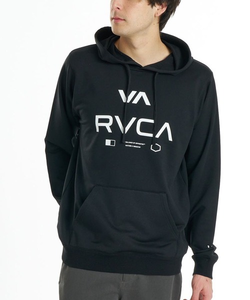 RVCA(ルーカ)の「RVCA/ルーカ プルオーバーパーカー BG042004(パーカー・メンズ・ブラック/ヘザーグレー・M/L)」の1枚目の写真
