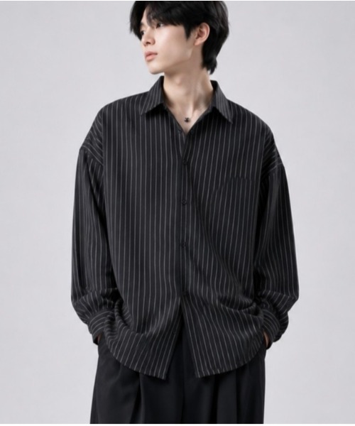 Sakka(サッカ)の「ピンストライプシャツ(シャツ/ブラウス・メンズ・ホワイト/ブラック・LARGE/MEDIUM/X-LARGE)」の2枚目の写真