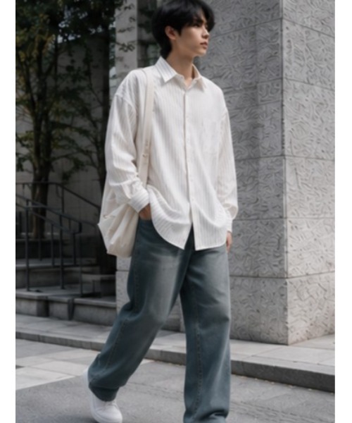 Sakka(サッカ)の「ピンストライプシャツ(シャツ/ブラウス・メンズ・ホワイト/ブラック・LARGE/MEDIUM/X-LARGE)」の7枚目の写真