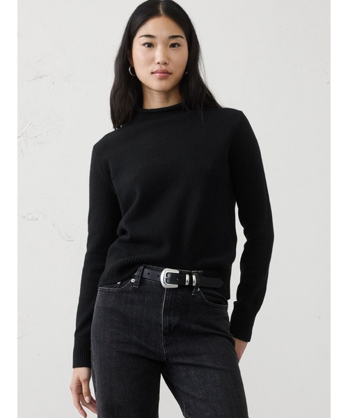 BANANA REPUBLIC FACTORY STORE(バナナリパブリック ファクトリーストア)の「BANANA REPUBLIC FACTORY STORE Perfectly Soft ロールモックネックセーター(ニット/セーター・レディース・ブラック/ホワイト/キャメル/レッド系その他・M/L/XS/S)」の2枚目の写真