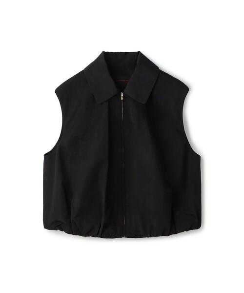 TOMORROWLAND collection(トゥモローランドコレクション)の「ポリエステルシルクタフタ ステンカラーコクーンジレ(ベスト・レディース・ブラック/ブラウン・36)」の2枚目の写真