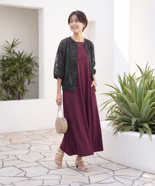 STYLE DELI（スタイルデリ）の「ライン柄オーガンジーカーディガン（カーディガン/ボレロ・レディース・ホワイト/ブラック・FREE）」の8枚目の写真
