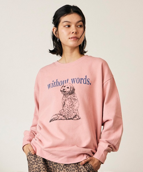 RIKKA FEMME(リッカファム)の「RIKKA FEMME/リッカファム トレーナー スウェット 裏毛 ドッググラフィック RF6F-1101(スウェット・レディース・イエロー/グレー/ピンク・FREE)」の3枚目の写真