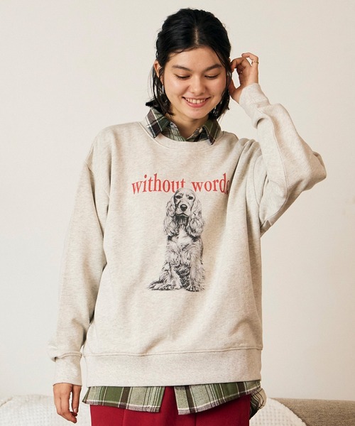 RIKKA FEMME(リッカファム)の「RIKKA FEMME/リッカファム トレーナー スウェット 裏毛 ドッググラフィック RF6F-1101(スウェット・レディース・イエロー/グレー/ピンク・FREE)」の4枚目の写真