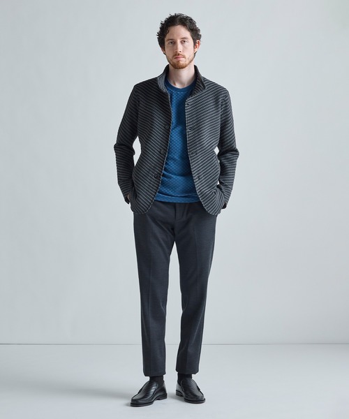 MEN'S BIGI(メンズビギ)の「ブリスターニットジャカード スタンドジャケット(その他アウター・メンズ・ネイビー/グレー系その他/ブラック・03/02/01/04)」の12枚目の写真