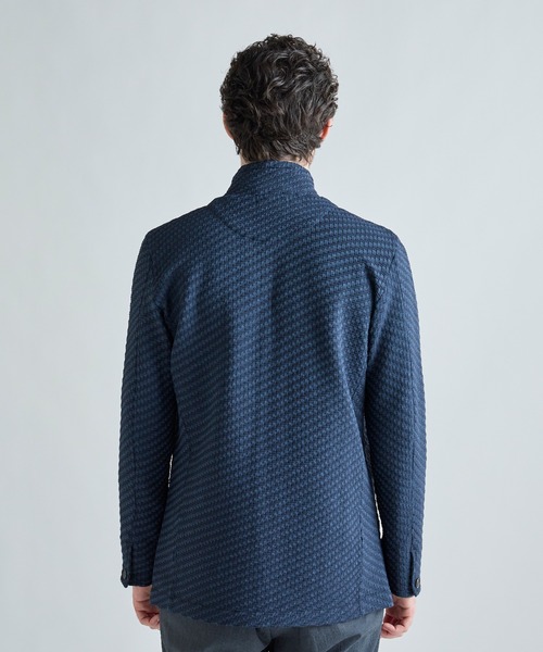 MEN'S BIGI(メンズビギ)の「ブリスターニットジャカード スタンドジャケット(その他アウター・メンズ・ネイビー/グレー系その他/ブラック・03/02/01/04)」の9枚目の写真