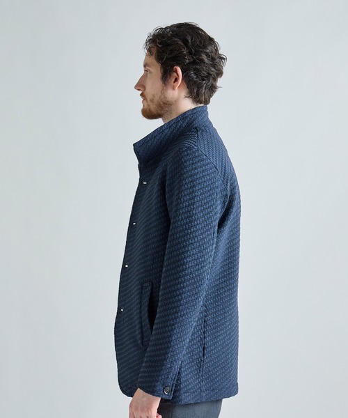 MEN'S BIGI(メンズビギ)の「ブリスターニットジャカード スタンドジャケット(その他アウター・メンズ・ネイビー/グレー系その他/ブラック・03/02/01/04)」の8枚目の写真