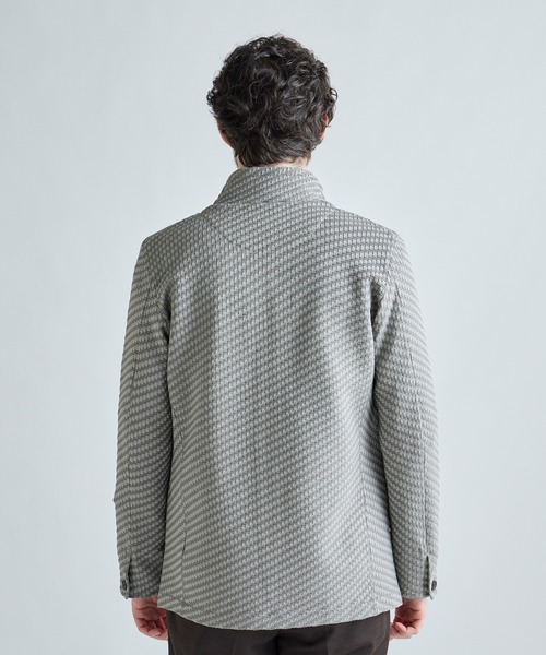 MEN'S BIGI(メンズビギ)の「ブリスターニットジャカード スタンドジャケット(その他アウター・メンズ・ネイビー/グレー系その他/ブラック・03/02/01/04)」の6枚目の写真